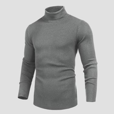 Imagem de Cacharrel Masculina Blusa Canelada Manga Longa Gola Alta - Levitali, C