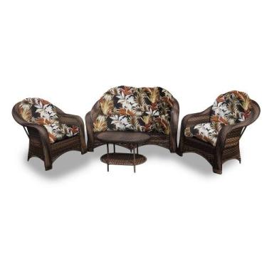 Imagem de Conjunto de Sofás Fibra Sintética Roma - 1 Sofá 2L + 2 Poltronas + 1 M