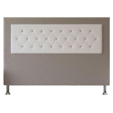 Imagem de Cabeceira King 1,95m Havana Suede com material sintético Branco - Pall
