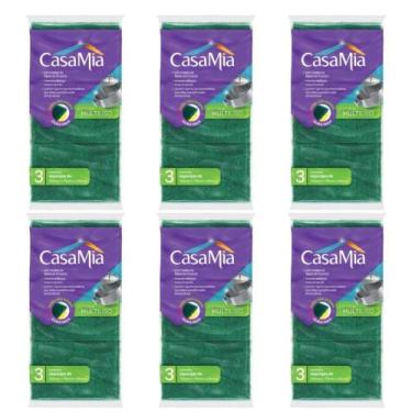 Imagem de Kit Com 18 Esponjas De Limpeza Multiuso Uso Diário - Casamia, Verde