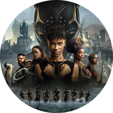 Imagem de Painel Festa Decoração Redondo Sublimado Pantera Negra 2 Wakanda Forev