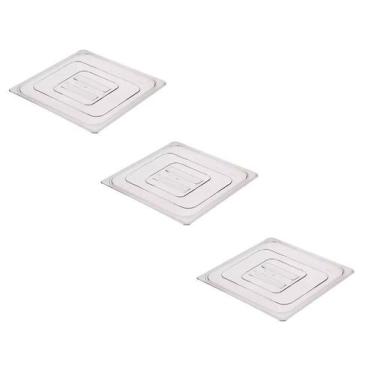 Imagem de CONJ 3 TAMPAS 1/6 Em POLICARBONATO Para Cubas Gastronômica GN 1/6 Poli