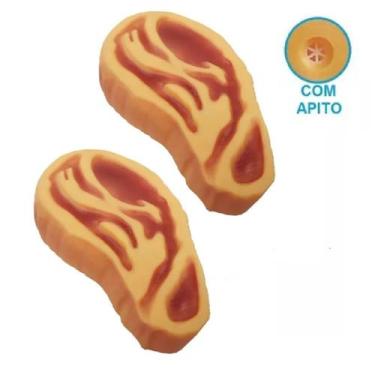 Imagem de 2 Brinquedos Pet Mordedor Anti Stress Bife Bisteca Cachorros - Chinato