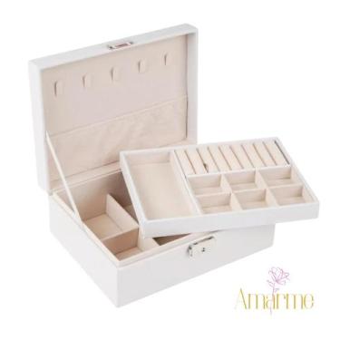 Imagem de Porta Joia Grande Maleta Organizador De Joias Multifuncional Feminino 