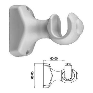 Imagem de Kit Suporte Plástico para Varão 19mm com Ponteiras - Bella Arte