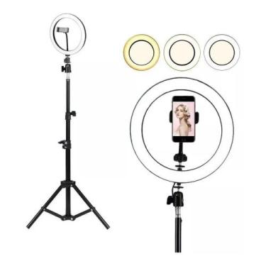 Imagem de Ring Light Completo Iluminador Portátil 26cm + Tripé 2m Top - sem