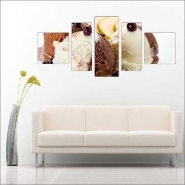 Imagem de Quadro Decorativo Sorvete Sorveterias Gourmet Decoração 5 Peças TT3 - 
