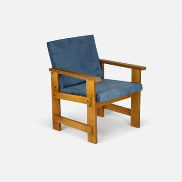 Imagem de Poltrona Cadeira Madeira Treliça Sala Decorativa Varanda Rustica - Mov