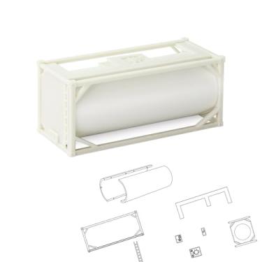 Imagem de Evemodel C8723 2 peças Escala HO 6 m Recipiente de Tanque de Óleo 1:87 20' Trens Modelo Tanque de Transporte (Branco-2 peças)