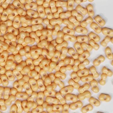 Imagem de Contas de sementes em forma de amendoim amarelo creme 3-6 mm cerca de 1000 peças/100 gramas no saco, para fazer joias, artesanato, contas, pulseira e colar (amarelo creme)