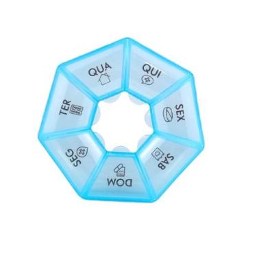 Imagem de Porta Comprimido Organizador  Semanal Redondo Transparente - porta com