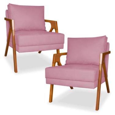 Imagem de Kit 2 Cadeiras Decorativas para Sala de Estar Mona Suede - Porto Decor