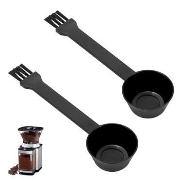 Imagem de Colher de café com escova de moedor de café expresso 2 em 1 compatível com Cuisinart DBM-8P1 escova de máquina de café para limpador de moedor de café colher café em pó (2 peças)