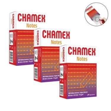 Imagem de Kit 3 Mini Bloco Anotação s/pauta Chamex Notes 75g 80x115mm