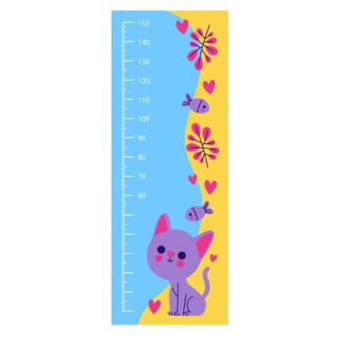 Imagem de Régua de Crescimento Adesivo Gatinho Roxo 155 cm Altura - Império da I