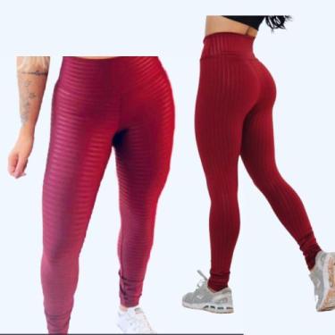 Imagem de Kit 2 Calças Legging Feminina 3 D fitness levanta Empina Bumbum -Cintu