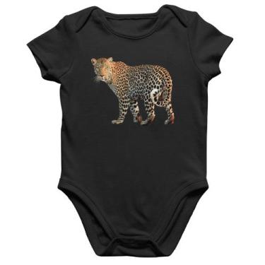 Imagem de Body Bebê Algodão Leopardo - Foca na Moda, Preto, M