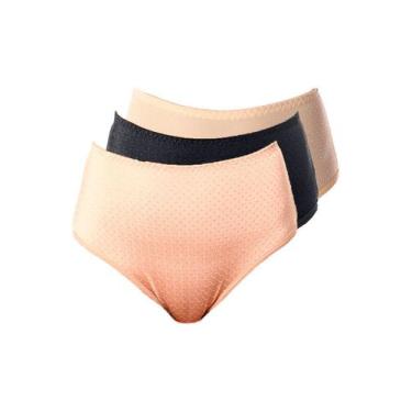 Imagem de Kit com 3 Calcinhas Alta Nova Bibelô Demillus 57487, Bege, EG