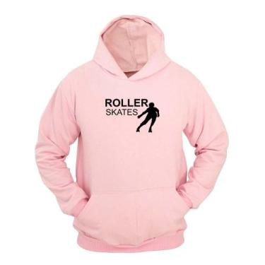 Imagem de Moletom Masculino Canguru Capuz Estampa Roller Skates - Ragor, Rosa, G