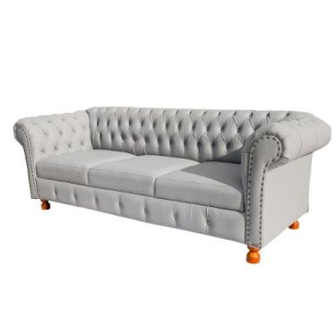 Imagem de  Dois Sofás Chesterfield Capitone Luis XV 2M - Corano BRANCO / Decoraç