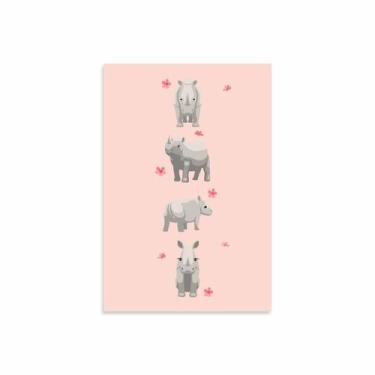 Imagem de Placa Decorativa MDF Infantil Quarteto Rinoceronte 30x40cm - Quartinho