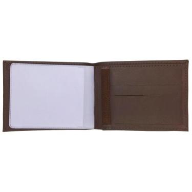 Imagem de Carteira com Porta Cheques Cartões RG em Sintético Café Sarroche