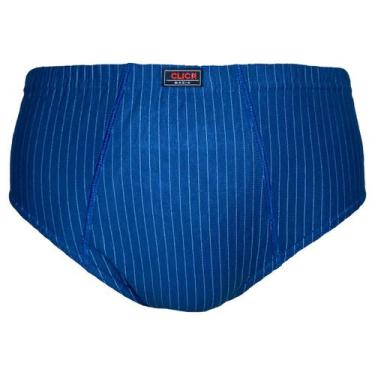 Imagem de Cueca Slip Listrada Algodão Click, P, Azul