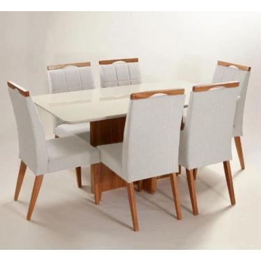 Imagem de Mesa de jantar + 6 cadeiras Paris Tampo Atenas 160 cm A 12 - Gran Deco