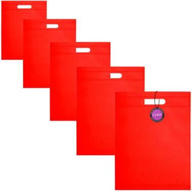 Imagem de Kit 5x Sacolas em TNT Premium Termo Selado 25x35cm Nifty TopGet, Verme