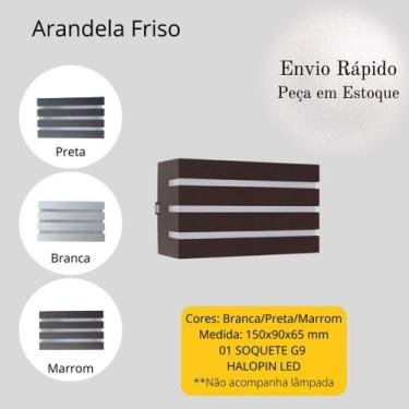Imagem de Kit 04 Arandelas Friso Parede Muro Externa Interna Resistente Policarb