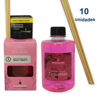 Imagem de Kit 10 Aromatizador de Ambiente Orquídeas Difusor Vareta 280ml Senalân