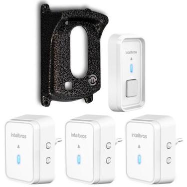Imagem de Campainha Sem Fio A Prova Dágua Para 3 Salas com Protetor - Intelbras