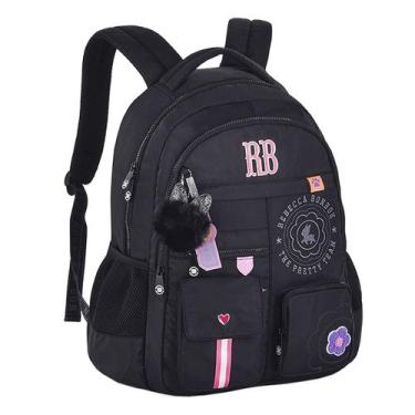 Imagem de Mochila RB Rebecca Bonbon Costa Feminina Escolar Teen Grande, Preto