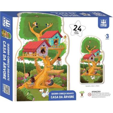 Imagem de Quebra cabeça gigante em madeira - casa da arvore - 24 peças - nig