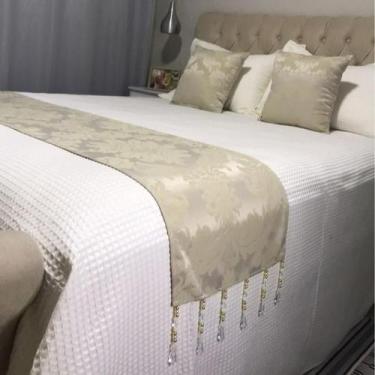 Imagem de Peseira Casal/Queen Com Pedraria Jacquard 2 Capas Almofadas - INGRID B