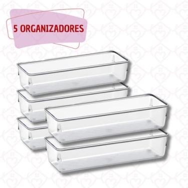 Imagem de Organizador Modular Multiuso Armarios Malas Porta Objeto 5un - PLASTUT