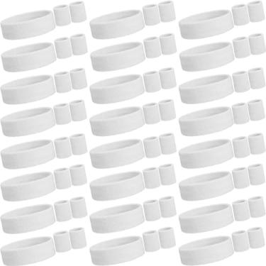 Imagem de Yuxung Conjunto de 72 faixas de suor neon inclui 24 peças de faixa esportiva esportiva e 48 peças de faixa de suor para pulso que absorve os anos 80 para homens e mulheres, basquete, tênis, academia,