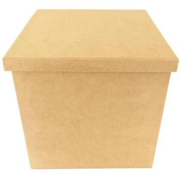 Imagem de Caixa Quadrada Tampa Sapato 17x17x28 Mdf Madeira - ATACADÃO DO ARTESAN