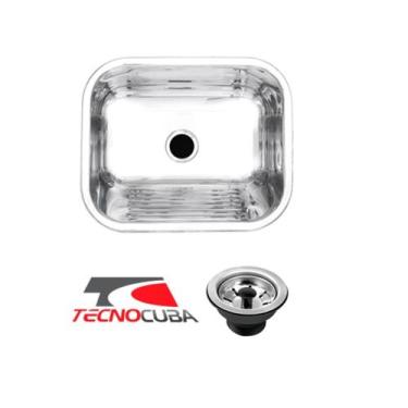 Imagem de Tanque inox 22 litros Tecnocuba 40x40x22cm alto brilho válvula gratuit