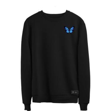 Imagem de Blusão Moletom Borboleta Masculino e Feminino Personalizado sem Capuz 