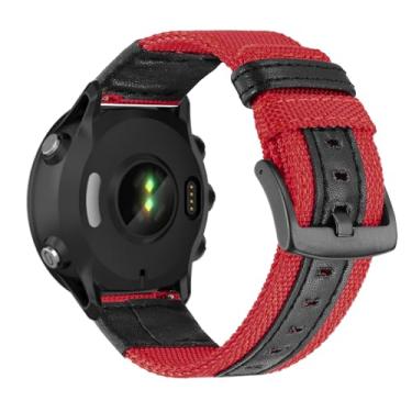Imagem de Pulseira Compatível com Garmin Fenix 5X GPS/Fenix 5X Puls Pulseiras de Nylon e Couro com Ajustáveis de Esportivas Respirável Correias de Substituição para Garmin Fenix 5X/Fenix 5X Puls Band (F)