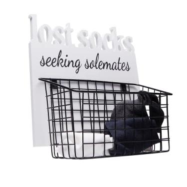 Imagem de EVA murmure Meias recortadas com letras perdidas - organização de lavanderia, decoração e acessórios de lavanderia de fazenda - decoração de casa rústica de madeira placa de lavanderia decoração de