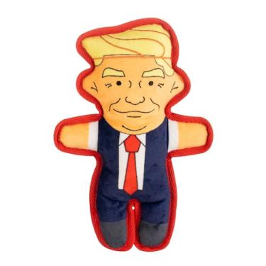 Imagem de PAWTY Brinquedo de pelúcia Donald com Squeaker – Brinquedo para cães com bandeira patriótica dos Estados Unidos da América – Brinquedo durável resistente à mastigação para mordidas fortes – Presente