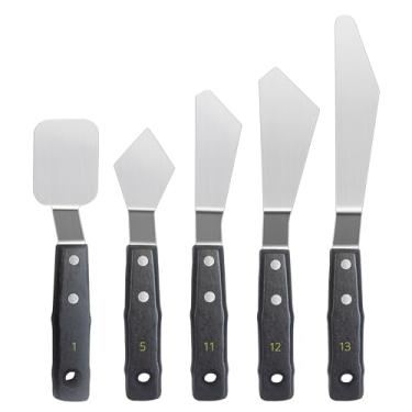 Imagem de Hetuyon Conjunto de 5 Facas de Pintura, Espátula Grande de Aço Inoxidável, Faca de Palete, Suprimentos de Arte para Mistura de Cores para Pintura A Óleo, Acrílico, Tela e Aquarela