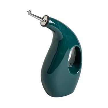 Imagem de IEUDNS Recipiente de armazenamento de óleo de 500 ml, dispensador de garrafa para cozinha, dispensador de azeite de oliva moderno coberto para piqueniques, Verde