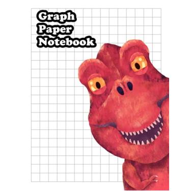 Imagem de Graph Paper Notebook: Cute Trex Tyrannosaurus Dinosaur Graph Paper Notebook for kids, Graph Paper Notebook for Multiplication, Graph paper for math, ... 8.5 x 11 inch large, Math Composition Book