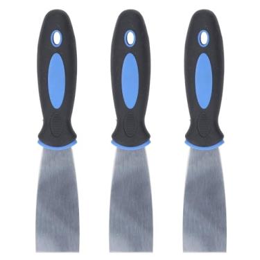 Imagem de Conjunto de Raspador de Tinta de Aço Inoxidável de 3 Unidades, Ferramentas de Reparo de Drywall Flexíveis, Fácil Suspensão, Kit Removedor Com Alça de Plástico, para Massa, (1,5