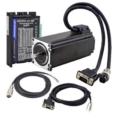 Imagem de STEPPERONLINE Motor de Passo de Circuito Fechado, Kit Cnc de 1 Eixo, 3.0 Nm/424.92Oz. Em Motor Nema 23 e 0-8.0A 24-48Vdc, Driver de Passo de Circuito Fechado Cl57T V4.1