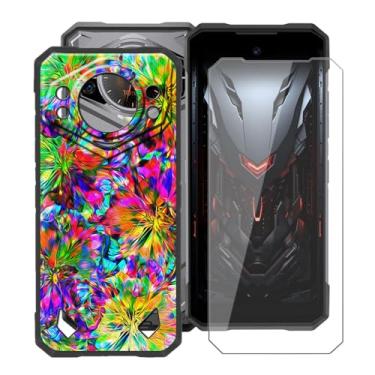 Imagem de YQINHHME Capa de telefone amortecedora de TPU macia preta para Doogee S200 X (6,7 polegadas) com 1 x protetor de tela de vidro temperado, capa fina de silicone à prova de choque para Doogee S200 X -