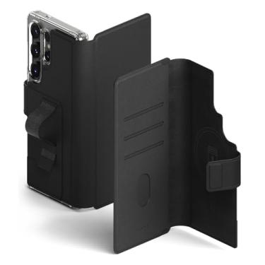 Imagem de Ringke Capa Flip de Couro PU com Suporte para Samsung Galaxy S23 Ultra, S24 Ultra e S23 Ultra, Compatível com MagSafe e Capa Carteira Removível, Preta